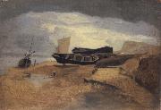 John sell cotman Seashore with Boats oil painting